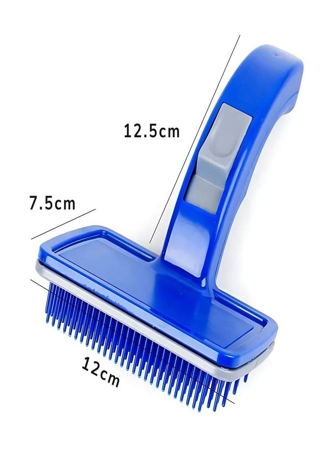 PET FUN Self-Cleaning Plastic Slicker Brush with Press Key for Dogs and Cats | Gentle Pet Grooming Tool Kit for Shedding, Mats, Tangled, Long & Short Hair | Ideal for All Breeds & Sizes (Large) - Image 4